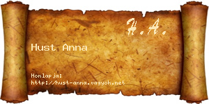 Hust Anna névjegykártya