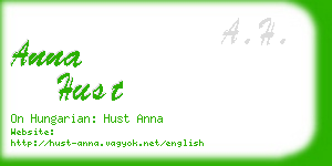 anna hust business card